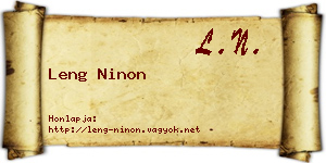 Leng Ninon névjegykártya